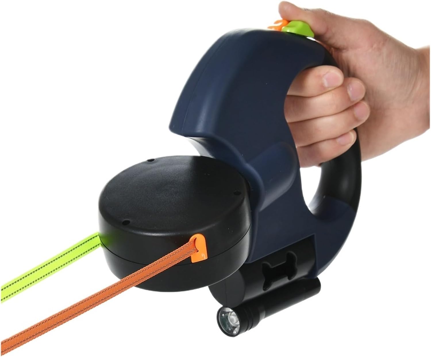 Compatible for 3M Double Head Dog Leash Poop Bag Dispenser Dual Reflective Pet Cat Automatic Extendable Puppy Traction Rope(Blue)