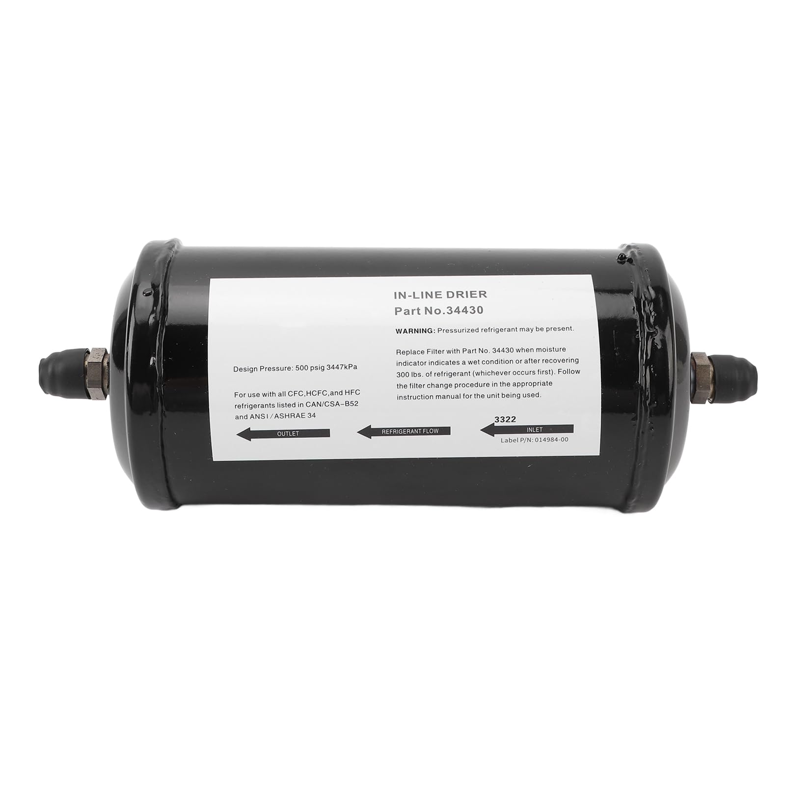 Filtro de reciclaje AC Drier 34430 Reemplazo del filtro de refrigerante rápido para 17700A 34450 34700 AC375 AC375A AC375C 34134Z, N.º 711