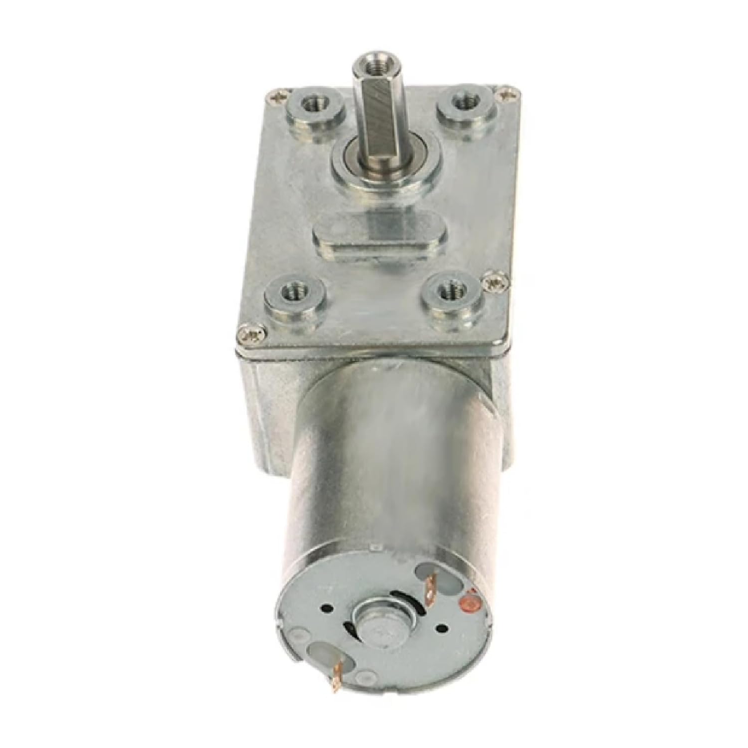 JGY-370 Reversible High Torque Worm Geared Motor, DC 12V Reduction Electric Drive Motor, Compact Design for DIY and Automation Projects