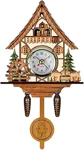 Gazaar Antique Wooden Cuckoo Clock with Pendulum and Silent Movement