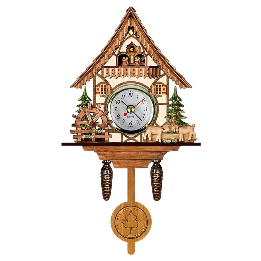 Hidyliu Orologio a cuc� in legno antico cuc� casa orologio da parete  decorazione per la casa appeso orologio cuc� auto swing campana pendolo  decorazione casa : Amazon.it: Casa e cucina
