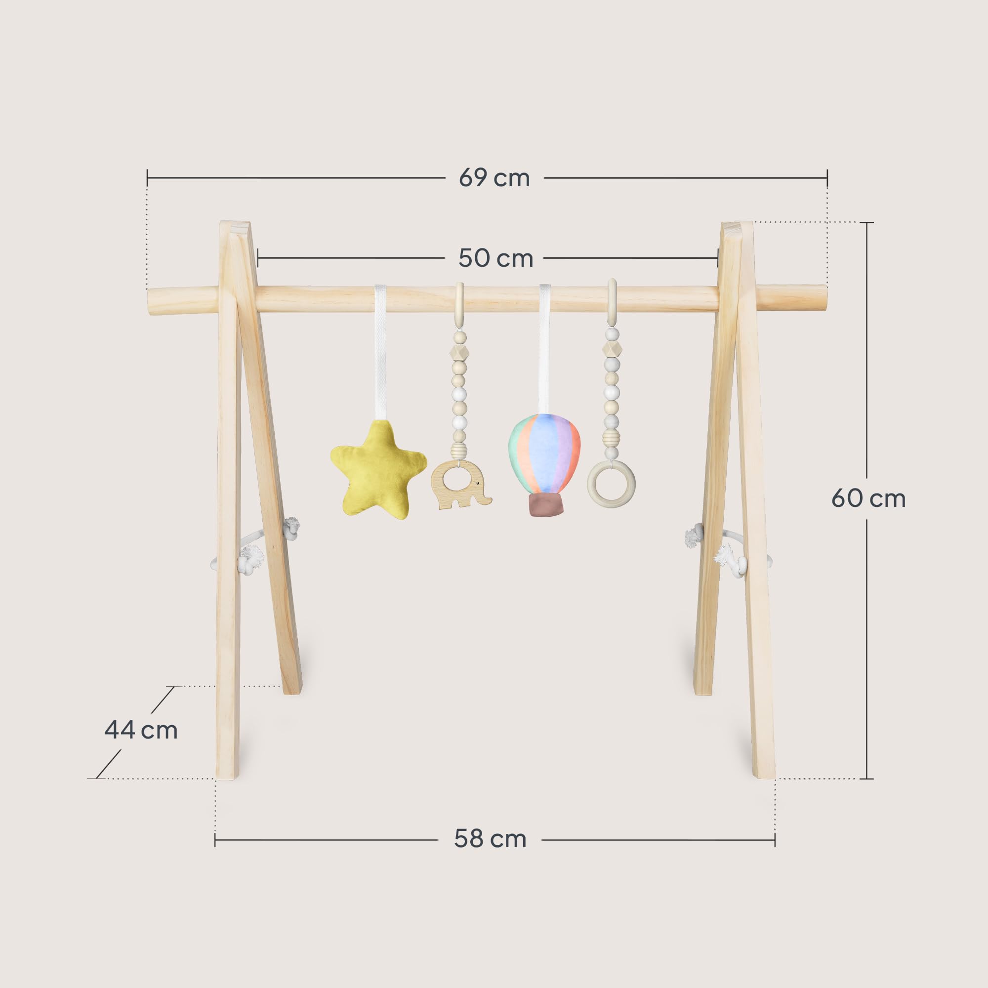 Lionelo Anis Palestrina Legno Baby Gym Giochi Rimovibili Pieghevole Centro Attività Neonato Giocattolo Montessori