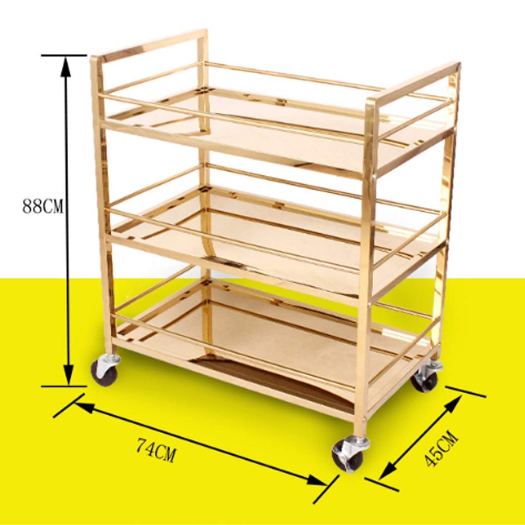 Nowoczesny design meble ze stali nierdzewnej wózek do serwowania herbaty z kółkami blokującymi do hotelu i szpitala 88 x 74 x 45 cm