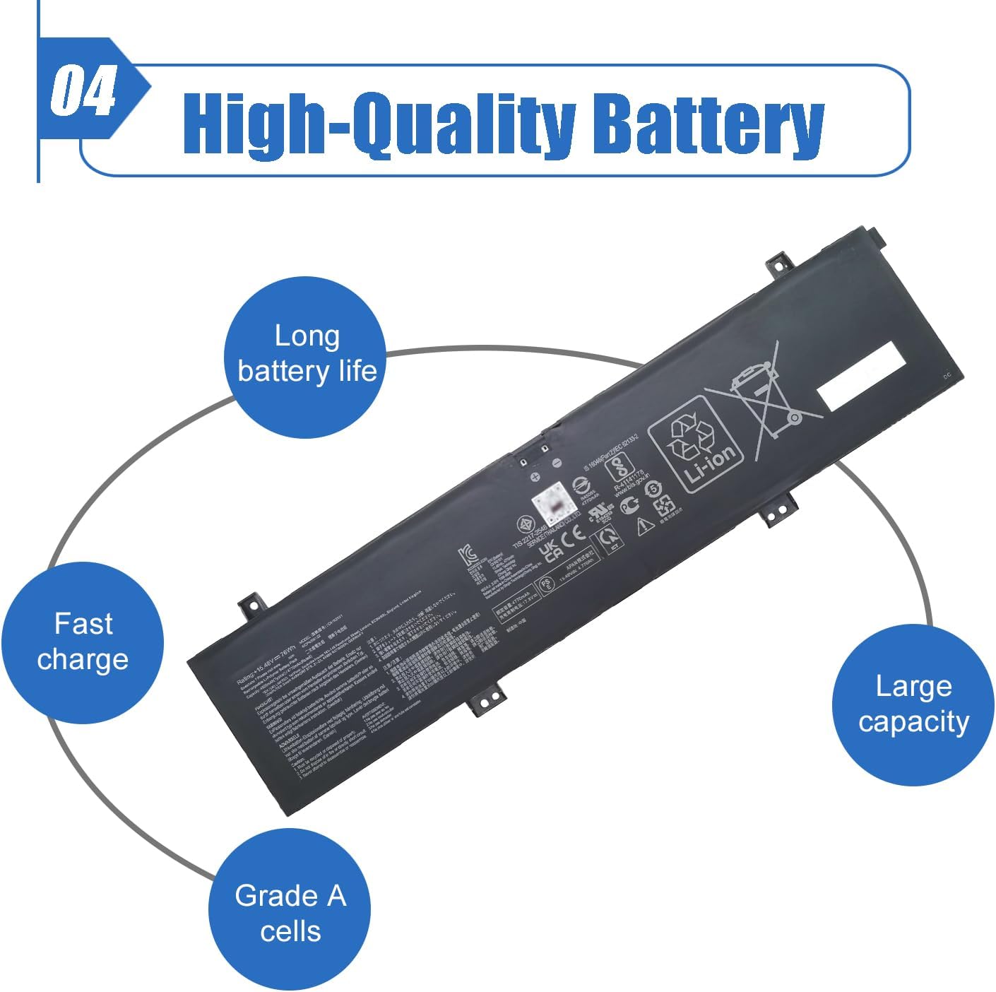 Dentsing 76Wh C41N2101 Battery Replacement for ASUS ROG Zephyrus G14 GA402 GA402R GA402RJ GA402RK GA402NJ TUF Dash F15 FX517ZC FX517ZR Series (Type-A)