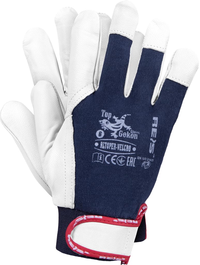 12 Paar Arbeitshandschuhe Schutzhandschuhe verstärkt mit Rindsleder Handschuhe aus Ziegenleder hoher Qualität GR. 7