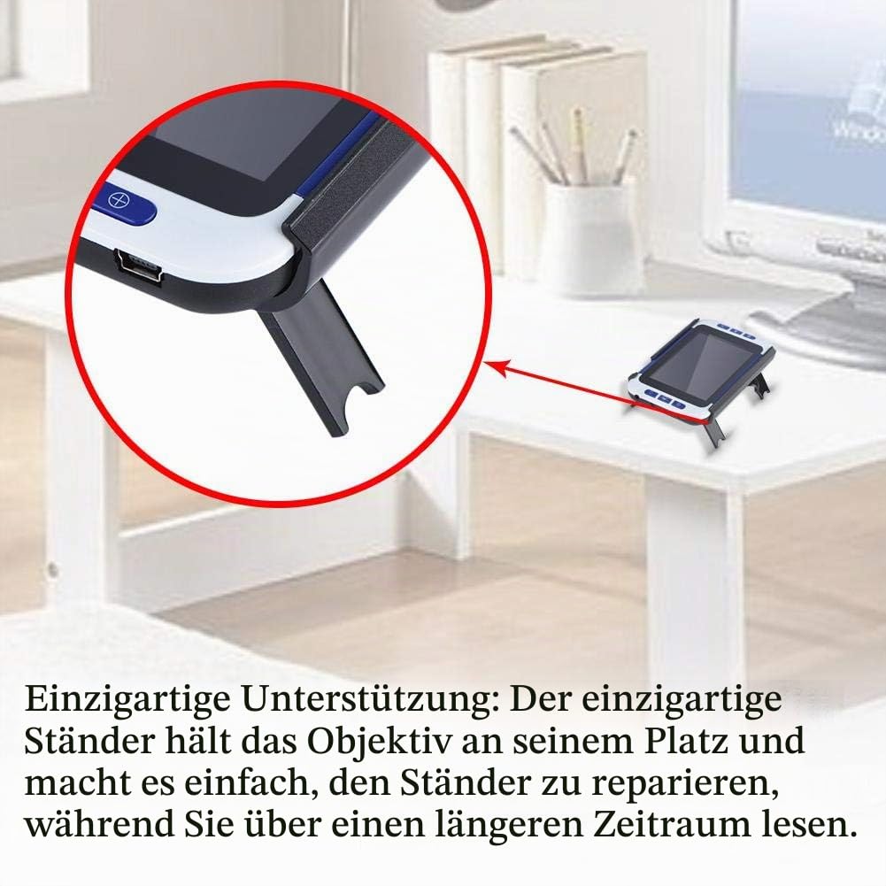 Diyeeni Portable Digital Video Magnifier, 2-32x Elektronische Lesehilfe Leselupen mit 3.5 Zoll TFT Display, 32GB TF Karte, Automatische Beleuchtungsanpassung, Sehhilfe Lesehilfe