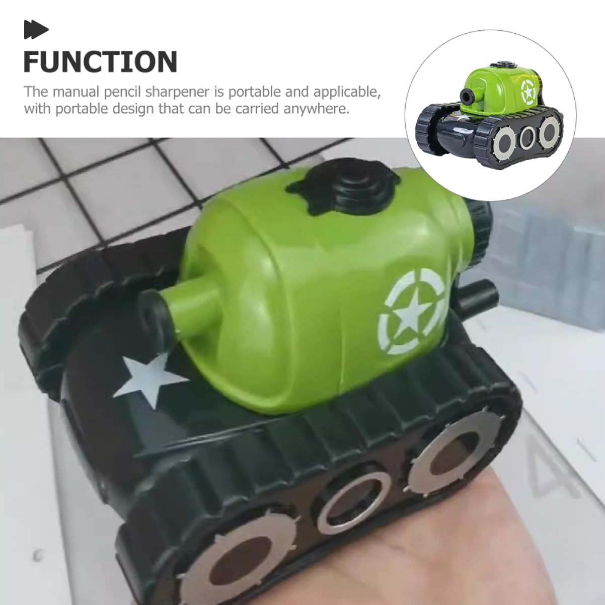 NUOBESTY 3St Cartoon Handkurbel Bleistiftspitzer Kindergarten Lernutensilien (grüner Tank) automatisch Anspitzer für Augenbrauenstifte bleistift anspitzer bleistiftanspitzer werkzeug