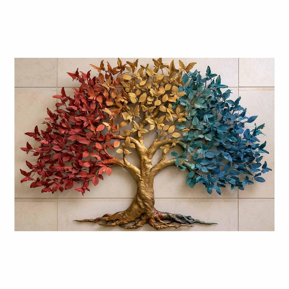 XENIOU Tree Of Life Wall Art Glowing Starry Tree canvas painting wall art, Living Room Bedroom Hallway Stairs Decoration.(Multicolor)-70x100cm Unframed