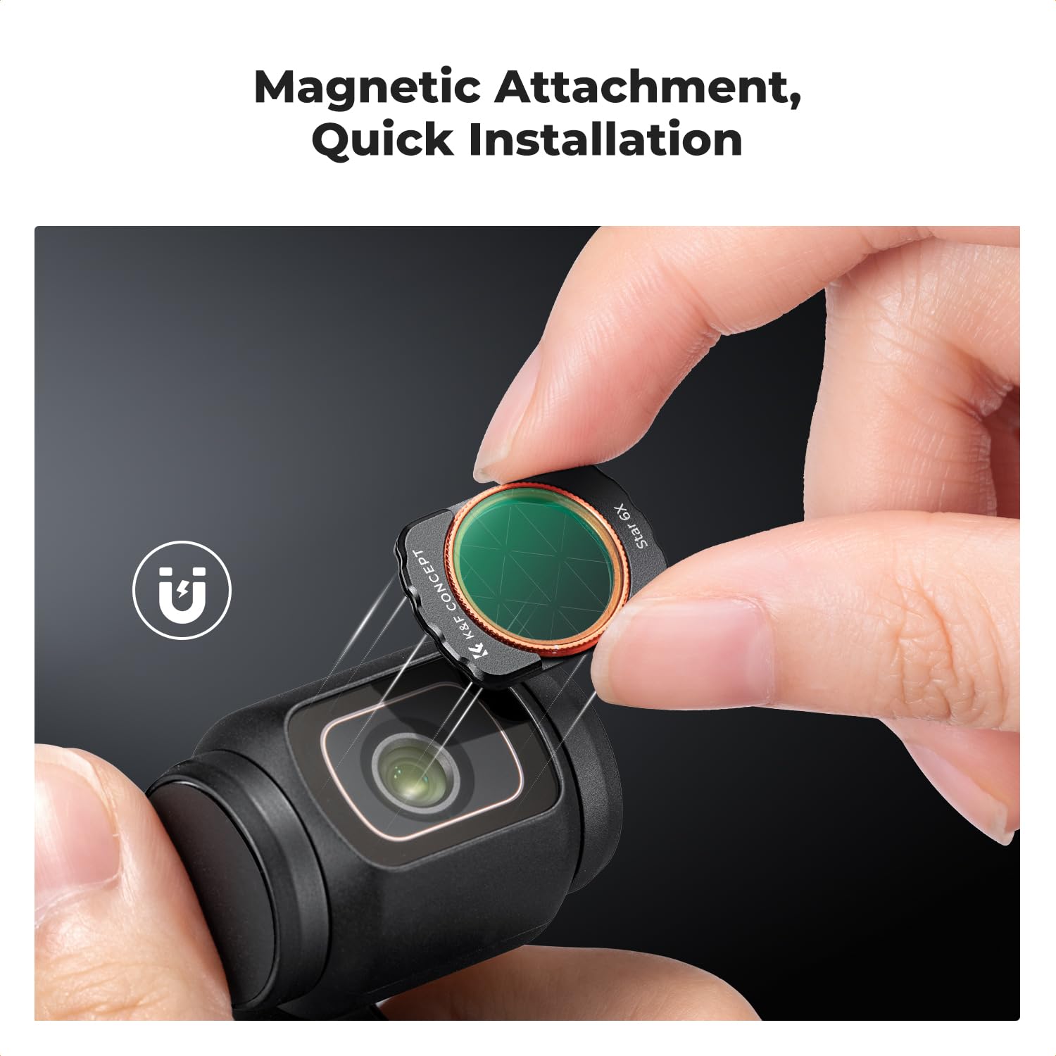 K&F CONCEPT Magnetic 6 Points Starburst Filer Compatible with DJI Osmo Pocket 3 - Image 2