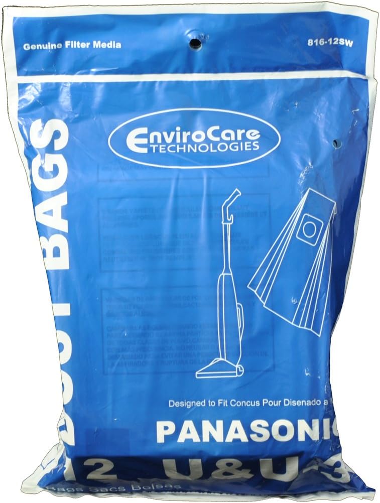 Panasonic 12 Pack Type U, U3 Upright Vacuum Cleaner Bags