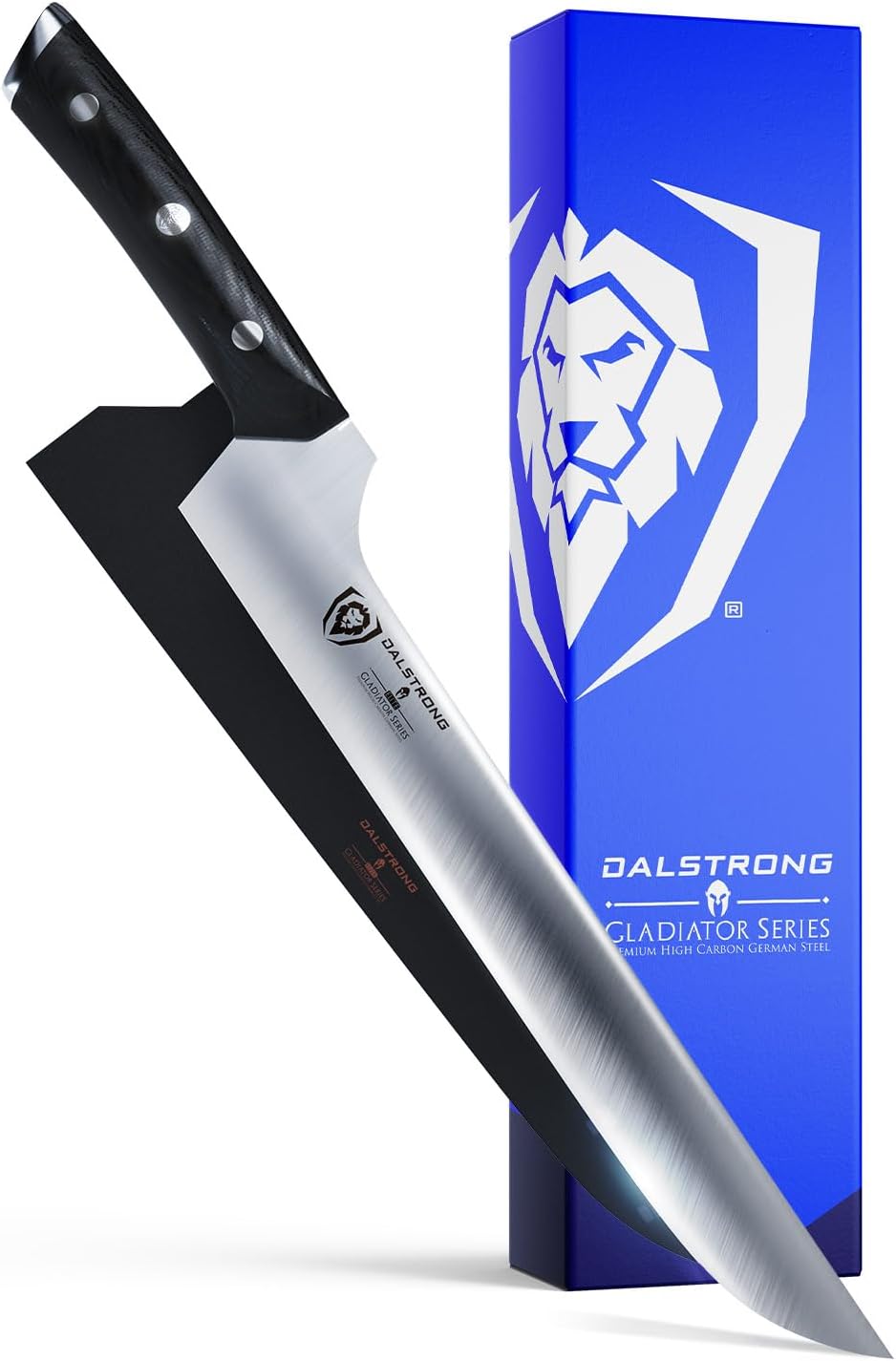 DALSTRONG Slicing & Carving Knife - Offset Blade - 12" - Gladiator Series Elite - High Carbon German Steel - G10 Handle - Bread Knife, Ham Slicer - w/Sheath - NSF Certified