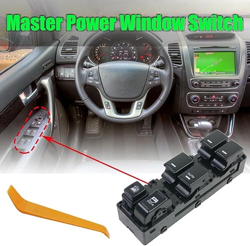 Miniatura 6 de 93570-2P100VA Interruptor de ventana eléctrica principal del lado del conductor delantero izquierdo compatible con KIA Sorento R 2010-2014 Botón de