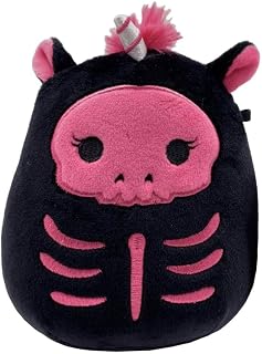 Squishmallow Official Kellytoy Halloween Squishy Soft Plush Toy Animals (Sketlana Skeleton Unicorn (Rainbow Hair), 8 Inch)