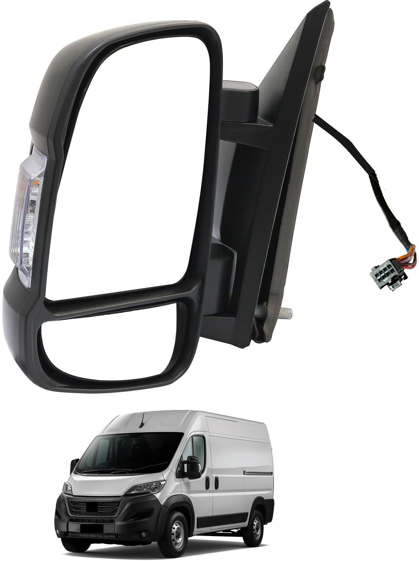 Alta Qualità Aftermarket Specchietto Elettrico Termico Sinistro retrovisore SX Ducato Dal 2006-2024 Braccio Corto standard,Sbrinamento Rapido,Freccia Integrata