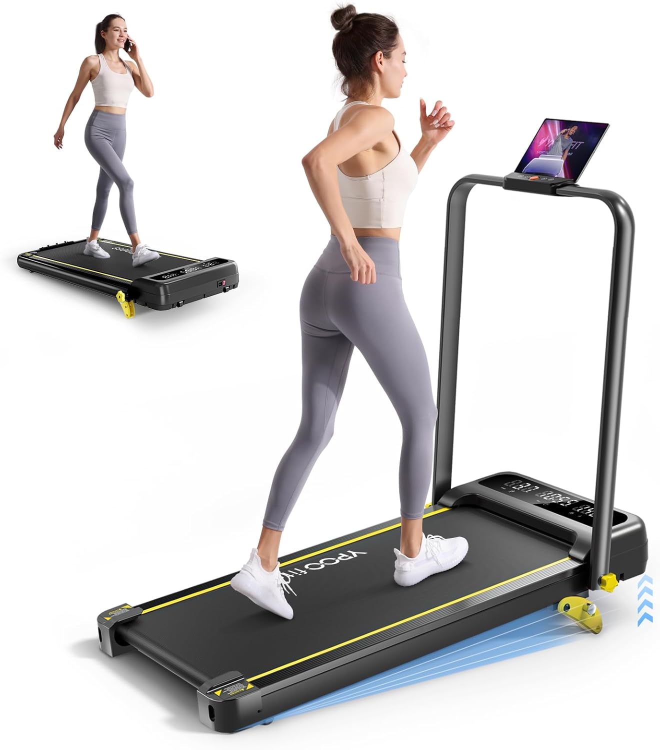 Tapis De Marche Inclinable Tapis De Course Inclinable, 3.0HP Tapis De Marche Avec Audio Walking Pad