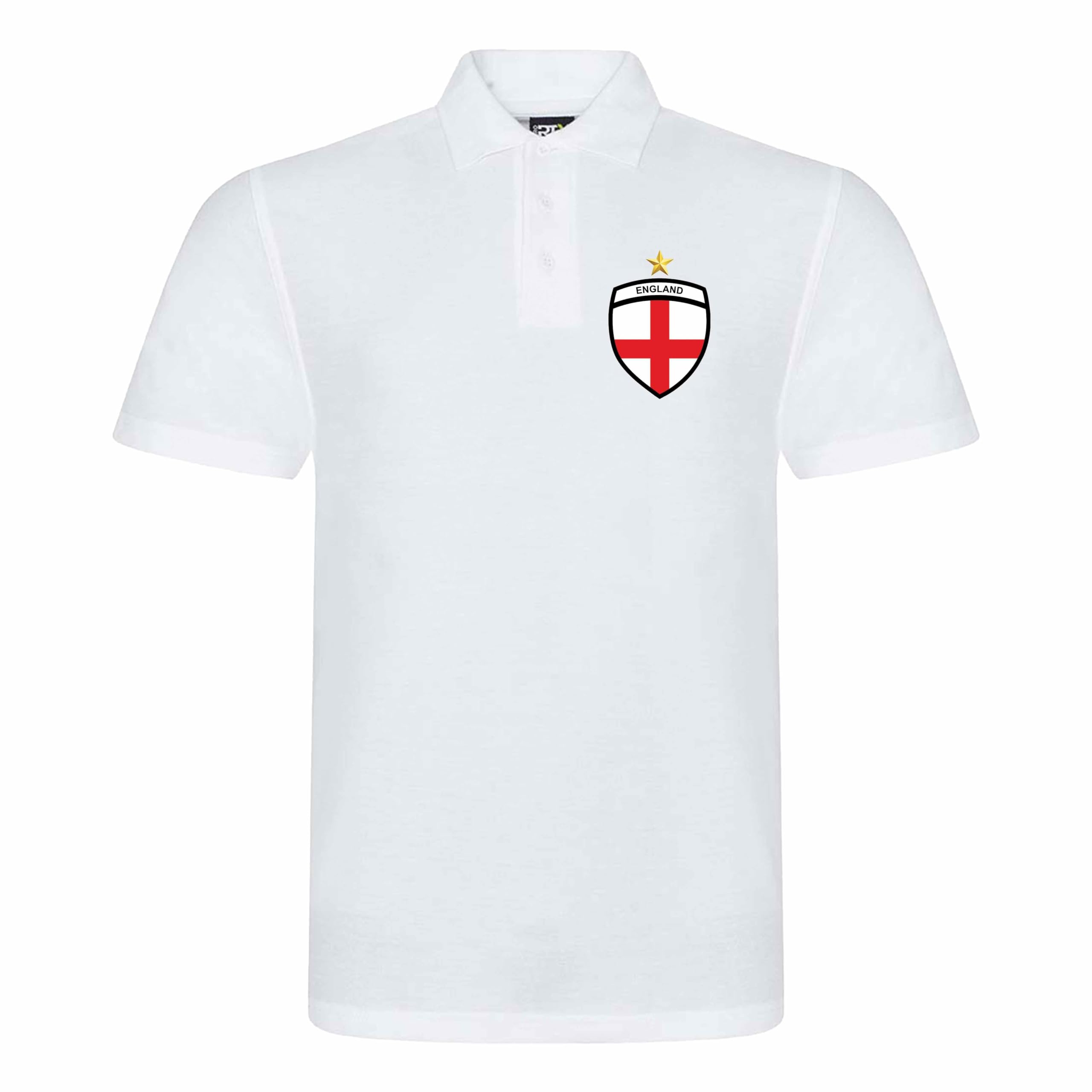 England Football Polo Shirt UK Football 2026 Fan Shirt, England Supporter St George Cross Crest Polo Shirt Men Women, Unisex Matchday Tops White L Style 1