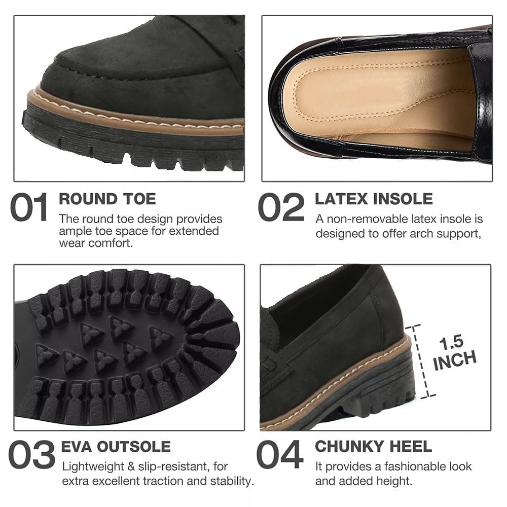 Mocasines con Plataforma, Mocasines Cómodos para Mujer, Mocasines con Plataforma para Mujer, Cómodos Y Sin Cordones, Moda Informal