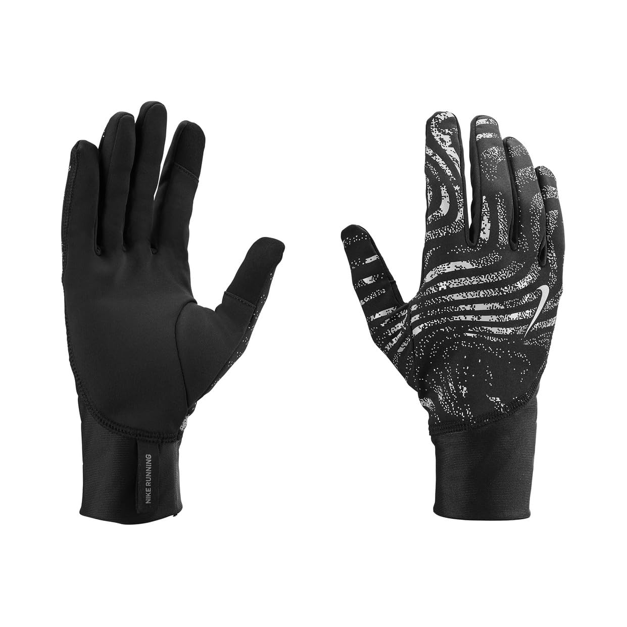 Nike Pacer Midweight RG Reflective Gants de course pour homme Black/Black/Silver XL