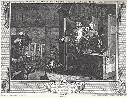 Cuadro William Hogarth 'The Industrious' enmarcado en negro tamaño small 2