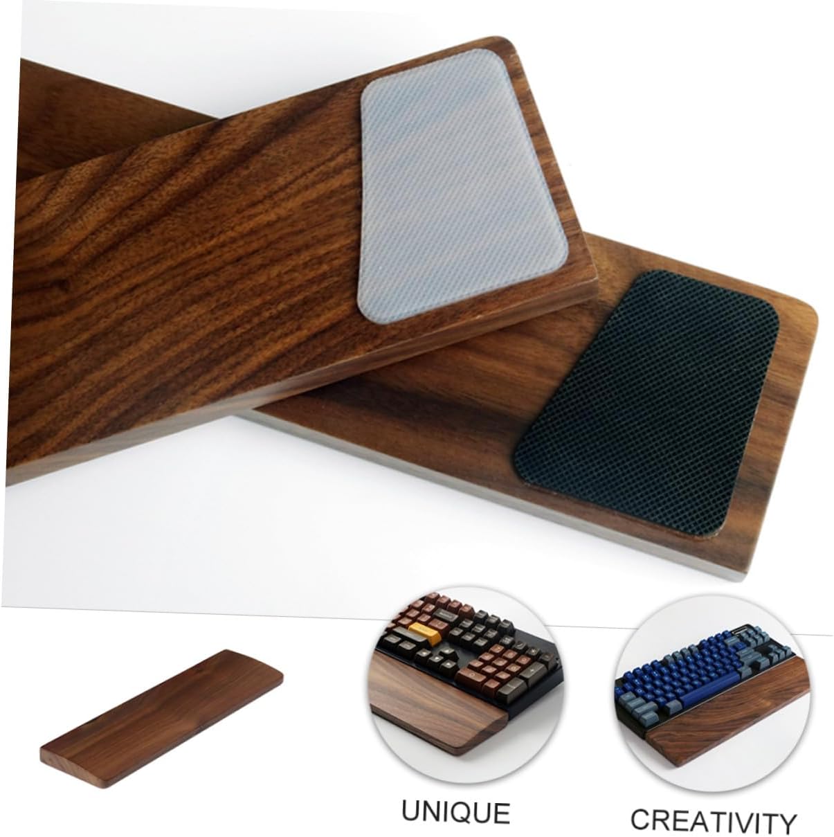 Keyboard Wrist Rest Pad Walnut Solid Timber Ergonomic Wrist Support for Computer Typing Office Gaming Relief