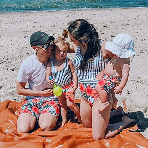 Iffei Family Matching Swimwear One Piece Floral Printed Bathing Suit Monokini Floral Print Cutout Girls: 8-9 Years Multicolored #TOP2