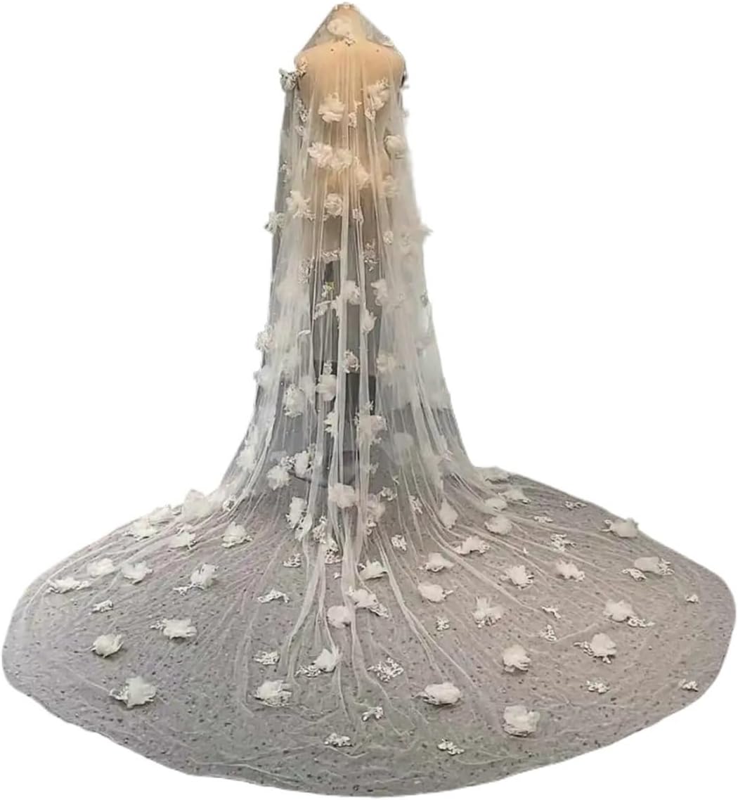 Bridal Veils Women 1-Layer Appliques Edge Chapel Veil Bride Complementos Velo De Novia