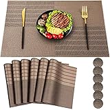 Tischsets Größe:Rechteck,45cmX30cm;Lieferumfang:6 Satz PVC-Tischsets und Untersetzer.