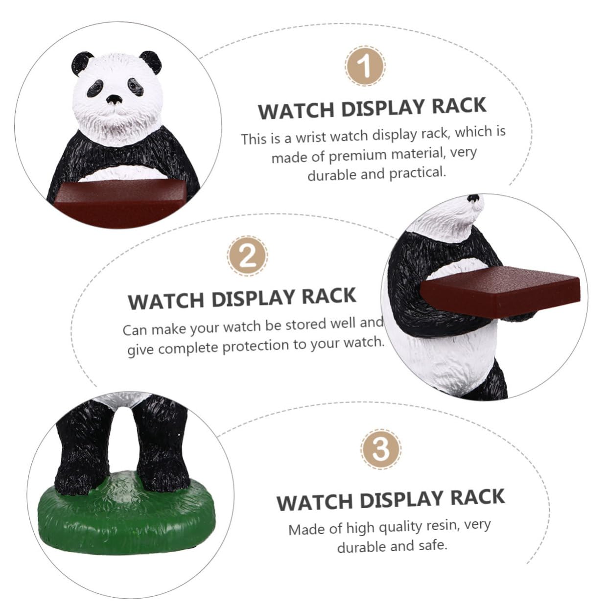 Holibanna Uhrenständer Aus Harzmaterial Im Panda-design Armbanduhrenhalter Für Organisation Und Präsentation Von Uhren Und Schmuck Dekoration Für Schreibtisch Und Zimmer