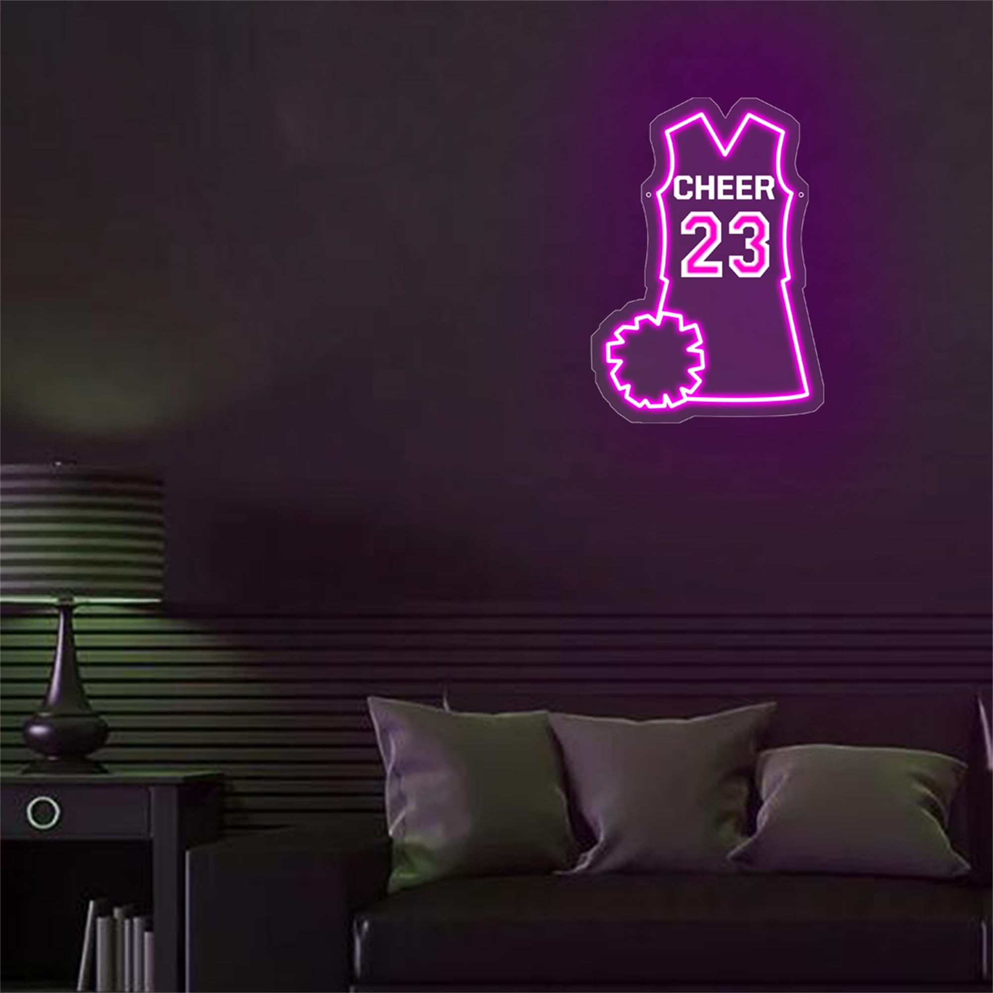 Maglia da basket personalizzata Insegne al neon Nome Numero Pallacanestro Luce al neon Giocatore di basket Luce notturna Sport LED Light Up Segno per regali da basket da parete Compleanno Natale