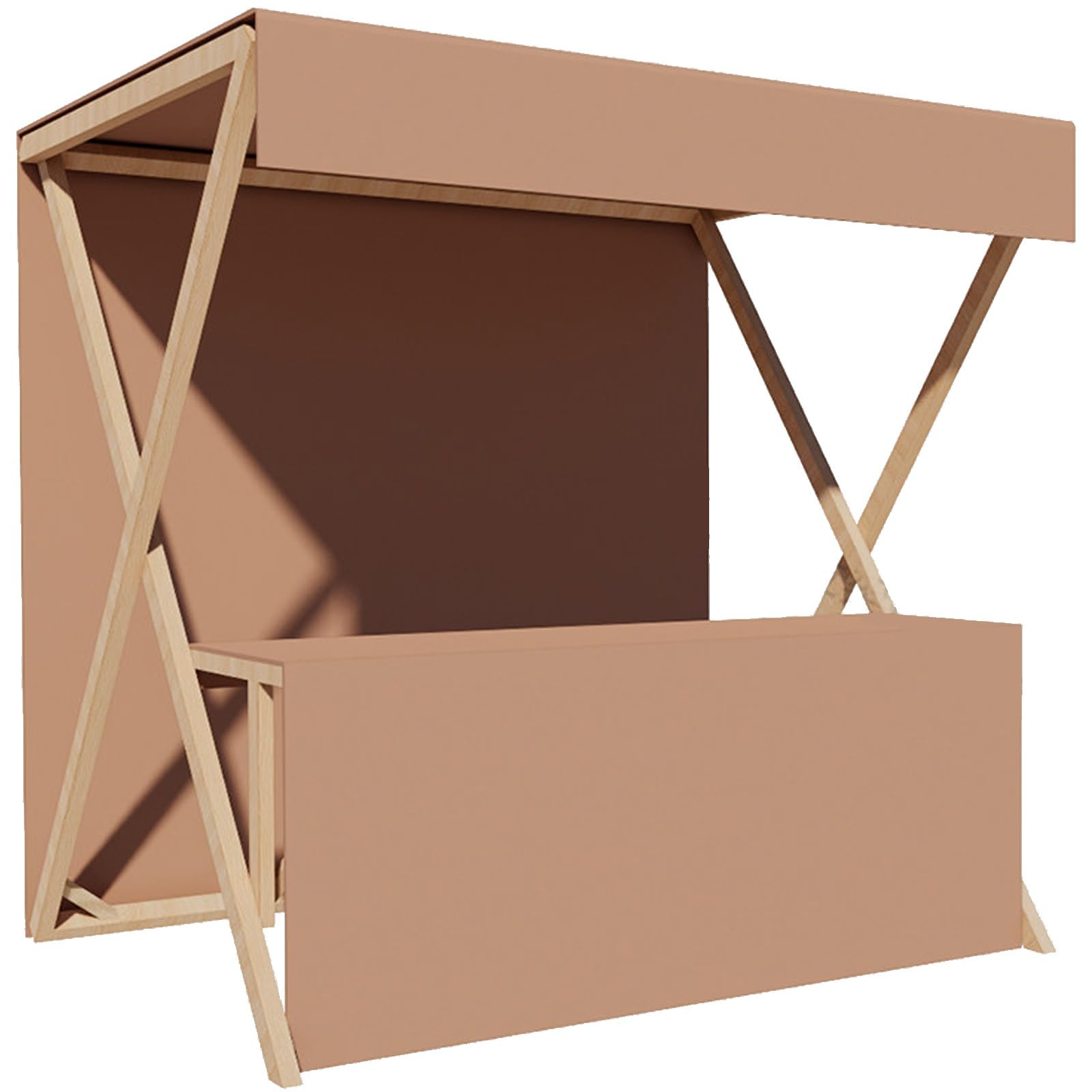 Puesto de venta de madera para granja y eventos con toldo impermeable