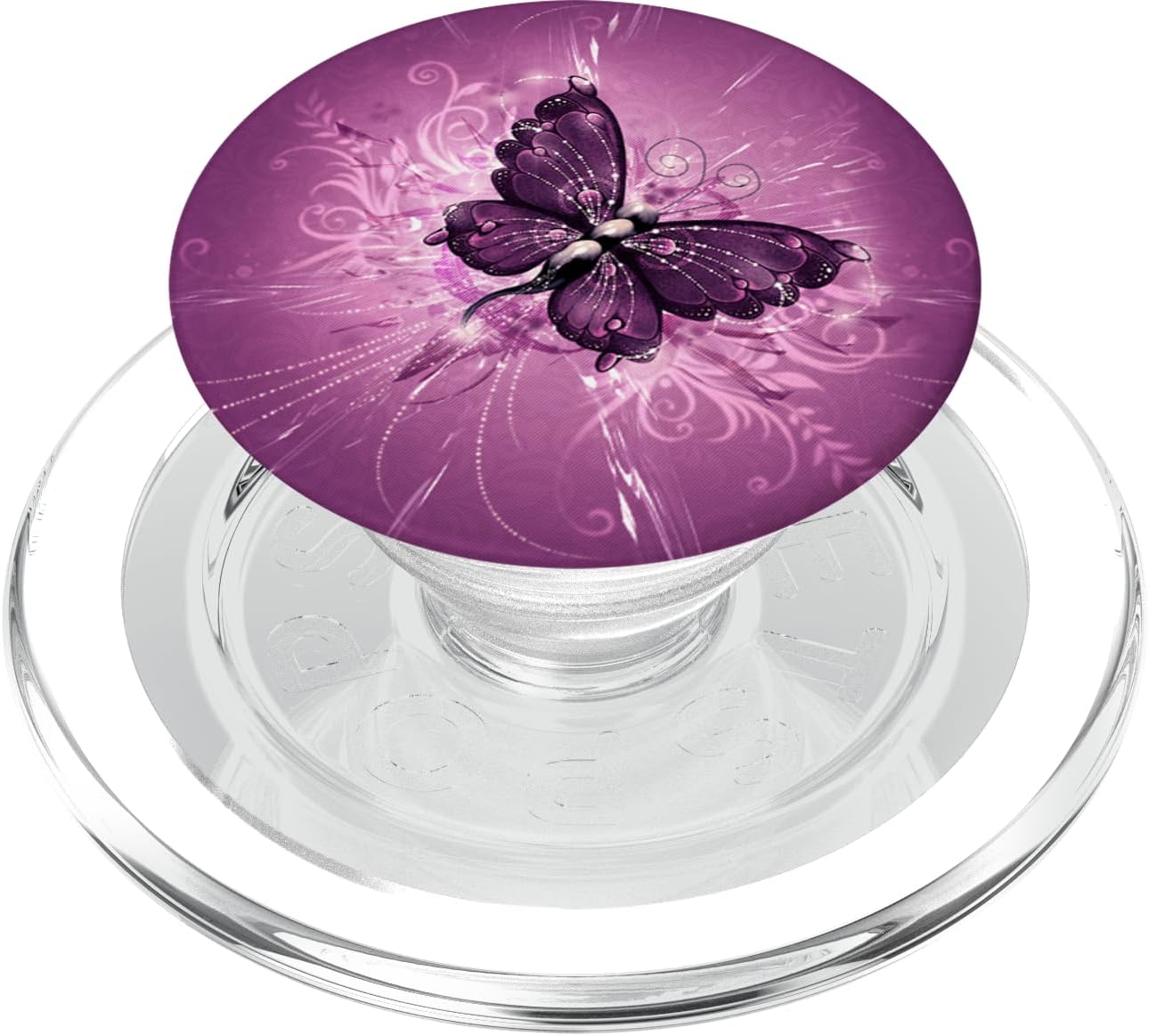 Butterfly Pink Purple - PopSoket Butterfly Design PopSockets PopGrip: Swappable Grip for Phones & Tablets PopSockets PopWallet for MagSafe