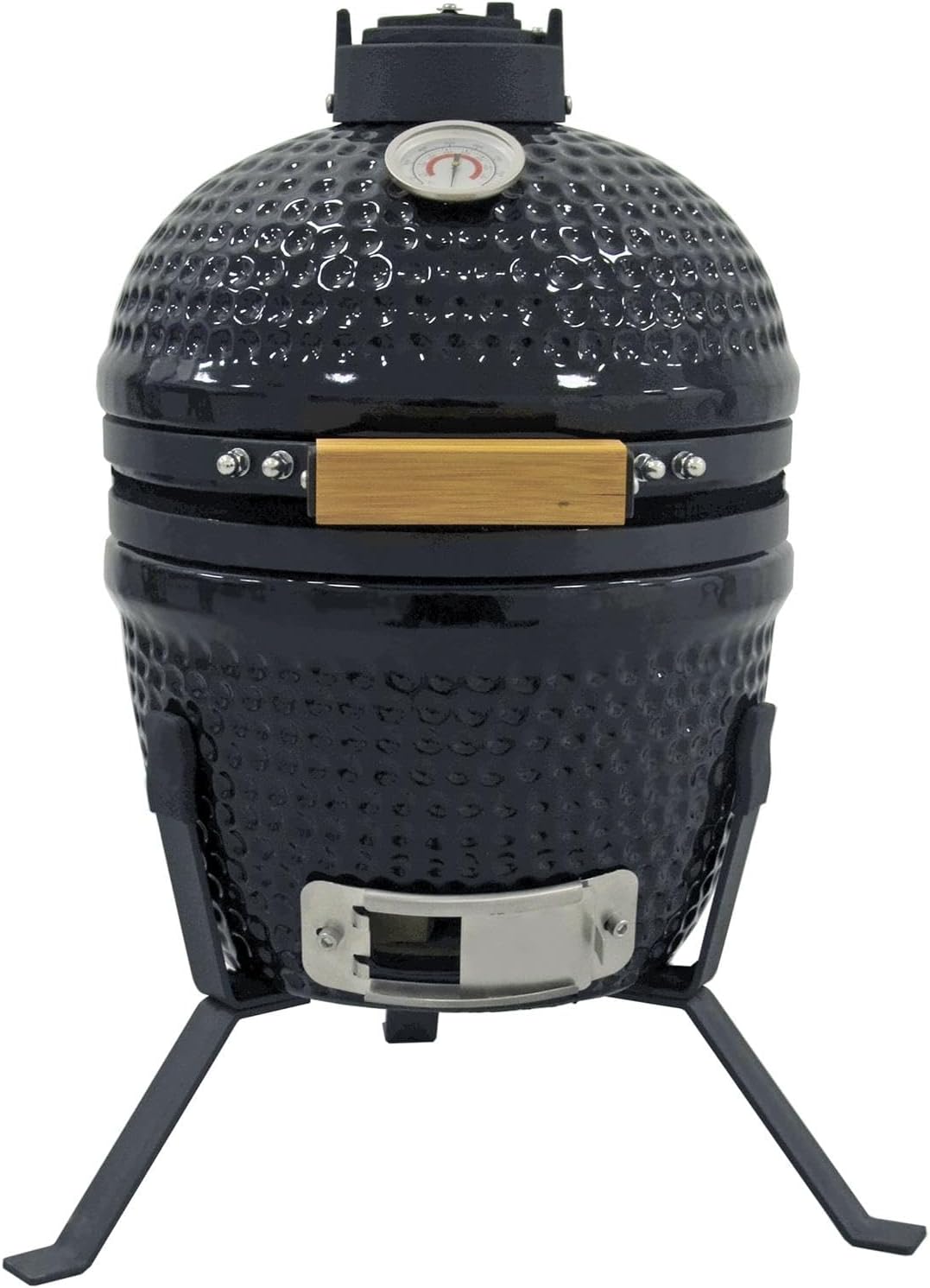 13'' Ceramic Kamado I Mini Kamado BBQ Charcoal Grill, Egg BBQ, Barbecue Grill I Portable Oven and Smoker with Stand I Barbecue Grill - Black Smoker Oven I Grill Outdoor I Smoking & Baking