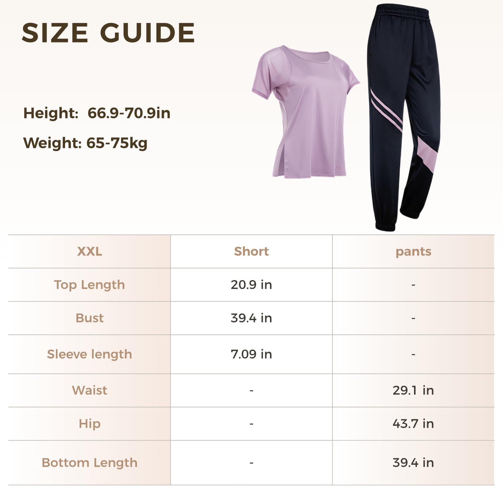 Tenue de pilates pour femme, ensemble 2 pièces XXL en noir et, pantalon extensible évacuant l'humidité et t-shirt à manches courtes avec taille élastique, Multiples, taille unique