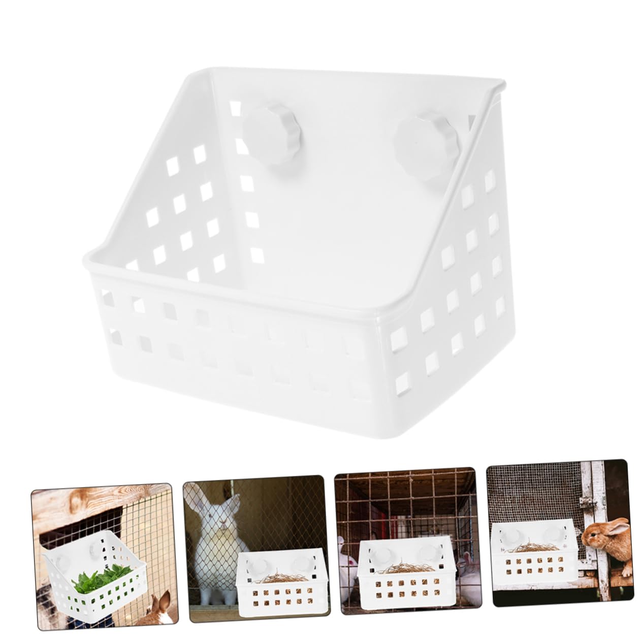 BESPORTBLE 4piezas Comedero De Heno para Conejos y Roedores Accesorio De Alimentación De Plástico De Instalar Jaulas Mantiene Limpia y Organizada