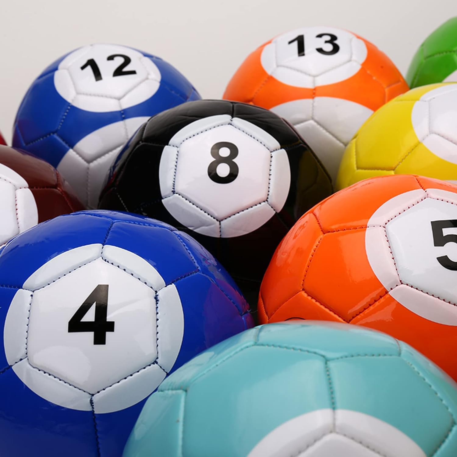 Aufblasbare Billard Fußball Snooker Bälle Tischspiele 16Pcs Leder Fußball Pool Kick Billard Set Snookball Fußball Bad Erwachsene Outdoor Spiel Unterhaltung,15CM