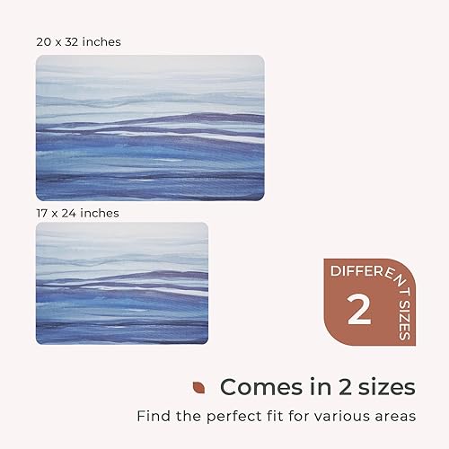 Miniatura 7 de FRESHMINT Tapete de baño suave abstracto, tapete de baño de acuarela, antideslizante, qucik, delgado, lavable, con capa súper absorbente de agua y