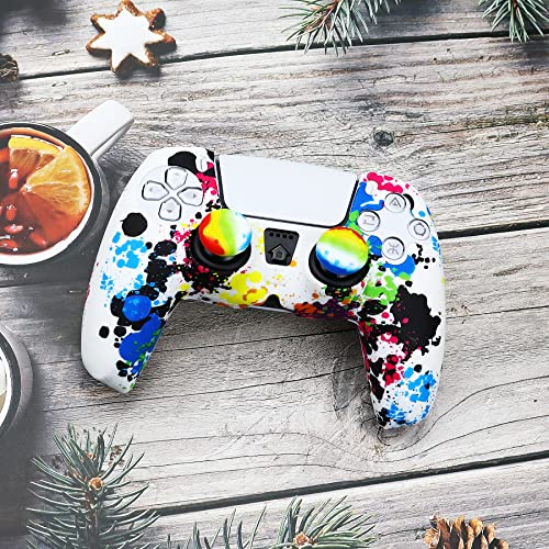 Image of Silicone Skin for PS5, Anti-Slip Shell Cover Case with 10 Joystick Grips for PlayStation 5 Controller (#17)