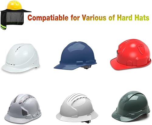 Miniatura 5 de Parasol para sombrero duro, visera de alta visibilidad para el cuello con tira reflectante, accesorios para casco duro, ala completa, para hombre y