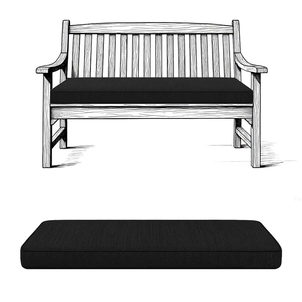 Banc de jardin intérieur extérieur 2/3 places noir 120 x 40 cm