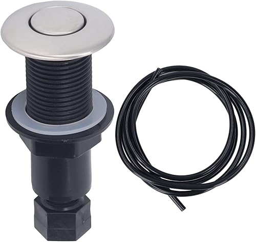 Miniatura 7 de Kit de manguera de interruptor de aire para bañera neumática de 0.984 in, botón de arranque de repuesto de acero inoxidable, ABS 1,5 M, eliminación