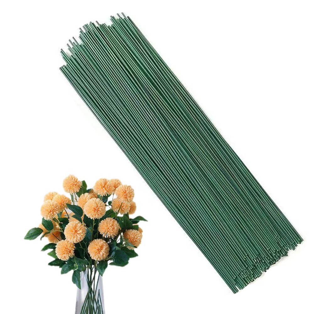 100Pcs Green Floral Wire, 2# Floral Stem Wire, Flower Making Accessory for DIY Bouquet Stem Wrapping and Crafts