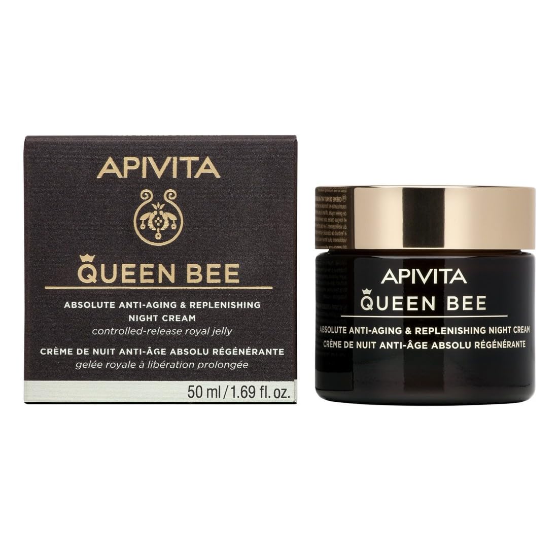 Apivita Queen Bee Crema Anti-Age Trattamento Notte con la Pappa Reale, 50 ml