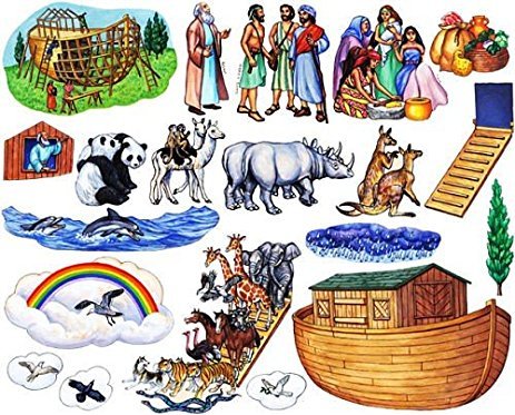 Story Time Felts Noah's Ark Bible Felt Figures for Flannel Board Stories Noah Animals Ark Toggle Precut (Adult apprx 3.5")