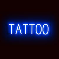 Vista 10 de SpellBrite Letrero de tatuaje y perforación para salones de tatuajes Señales relacionadas con tatuajes y piercings con aspecto de neón, luz LED