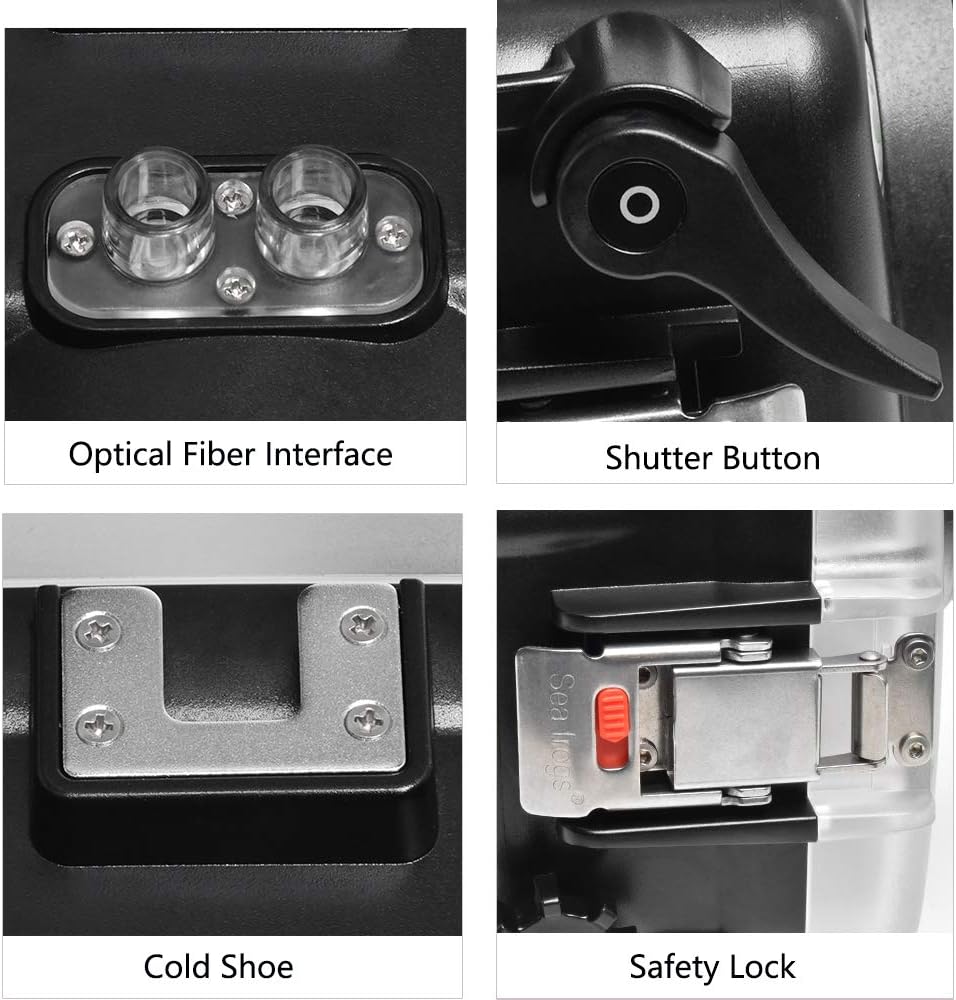 Sea frogs Underwater Camera Case Compatible with Sony A6600 16-35MM f/4 with Wide Angle Fisheye Lens IPX8 40m/130ft Maximum Diving Depth Waterproof Camera Housing for Diving, Surfing, Rowing, Skiing