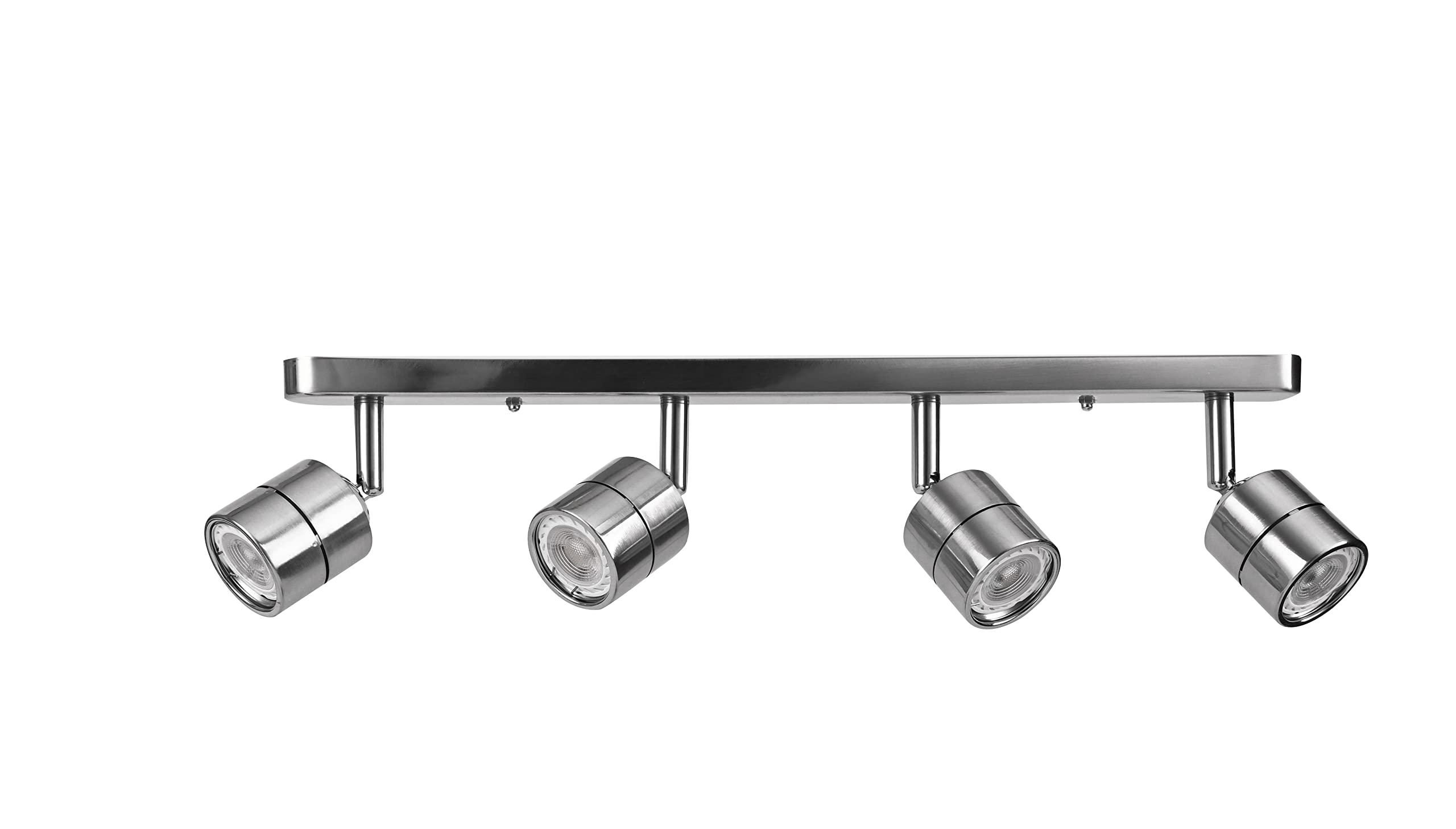 KING SHA21” 4-Light Track Lighting with 4 Dimmable LED Bulbs Warm White CRI90,14ft Cord with On/Off Rocker Switch,Brushed Nickel