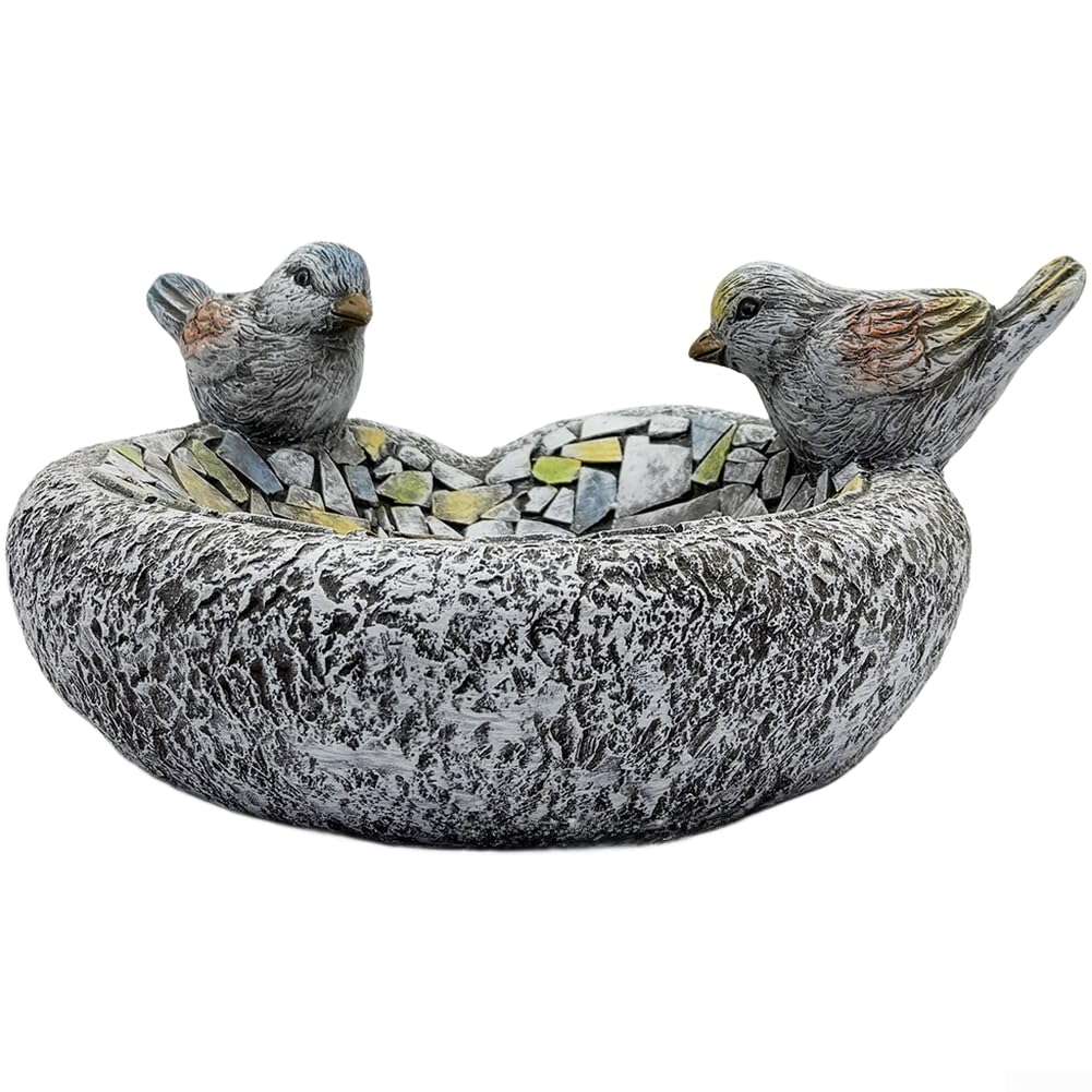 Mangeoire pour colibri avec bain d'oiseaux résine pour jardin pelouse et terrasse extérieure