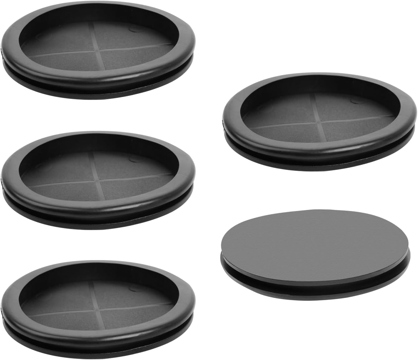 5 Pack Rubber Grommets 4" (100mm) Drill Hole, 3-2/4" (91mm) ID Single Side Plug Gasket for Cable & Wire Firewall Protection, Automotive & Electrical, Black