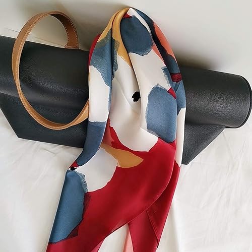 Miniatura 110 de FONYVE - Pañuelo de satén sedoso de tamaño mediano para mujer, cuadrado, 27.5 x 27.5 pulgadas