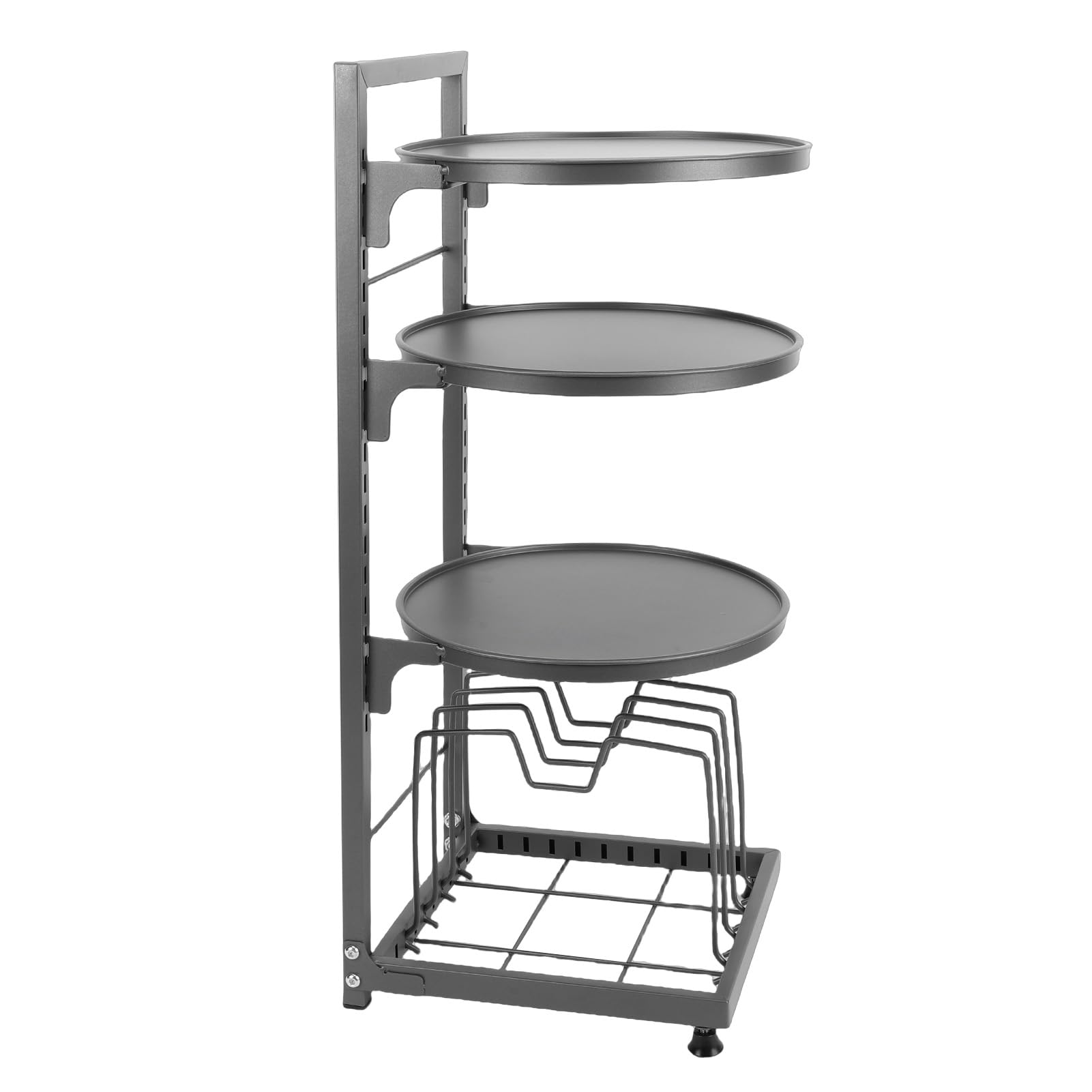Sonew Soporte de Almacenamiento Debajo del Gabinete de 4 Niveles para Ollas Sartenes Utensilios de Cocina Frutas Verduras y Especias – Estante de Acero al Carbono con Diseño Compacto